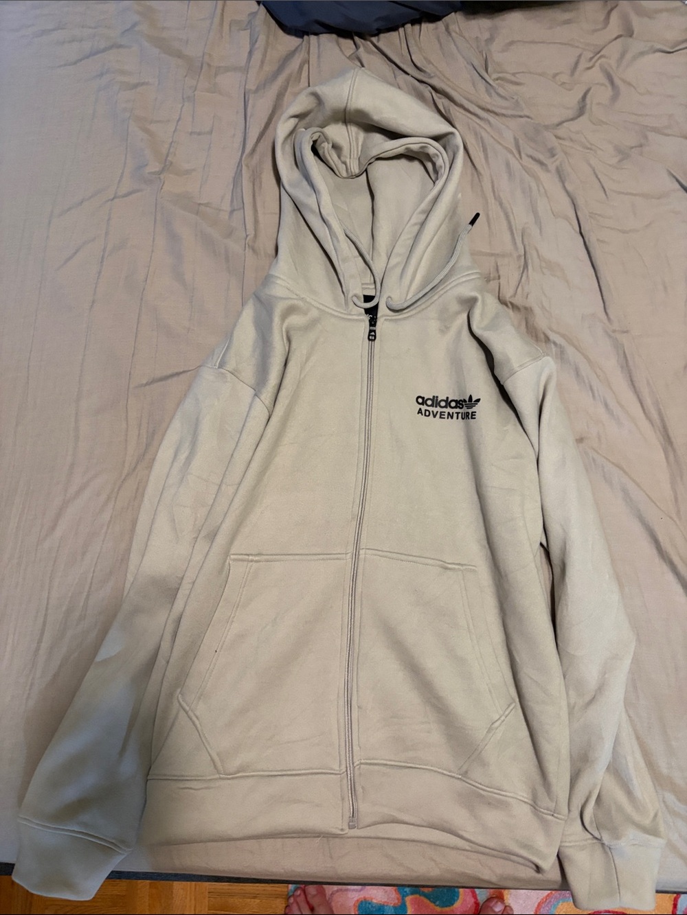 adidas Adventure Kids Light Beige Zip-Up Hoodie Jacket